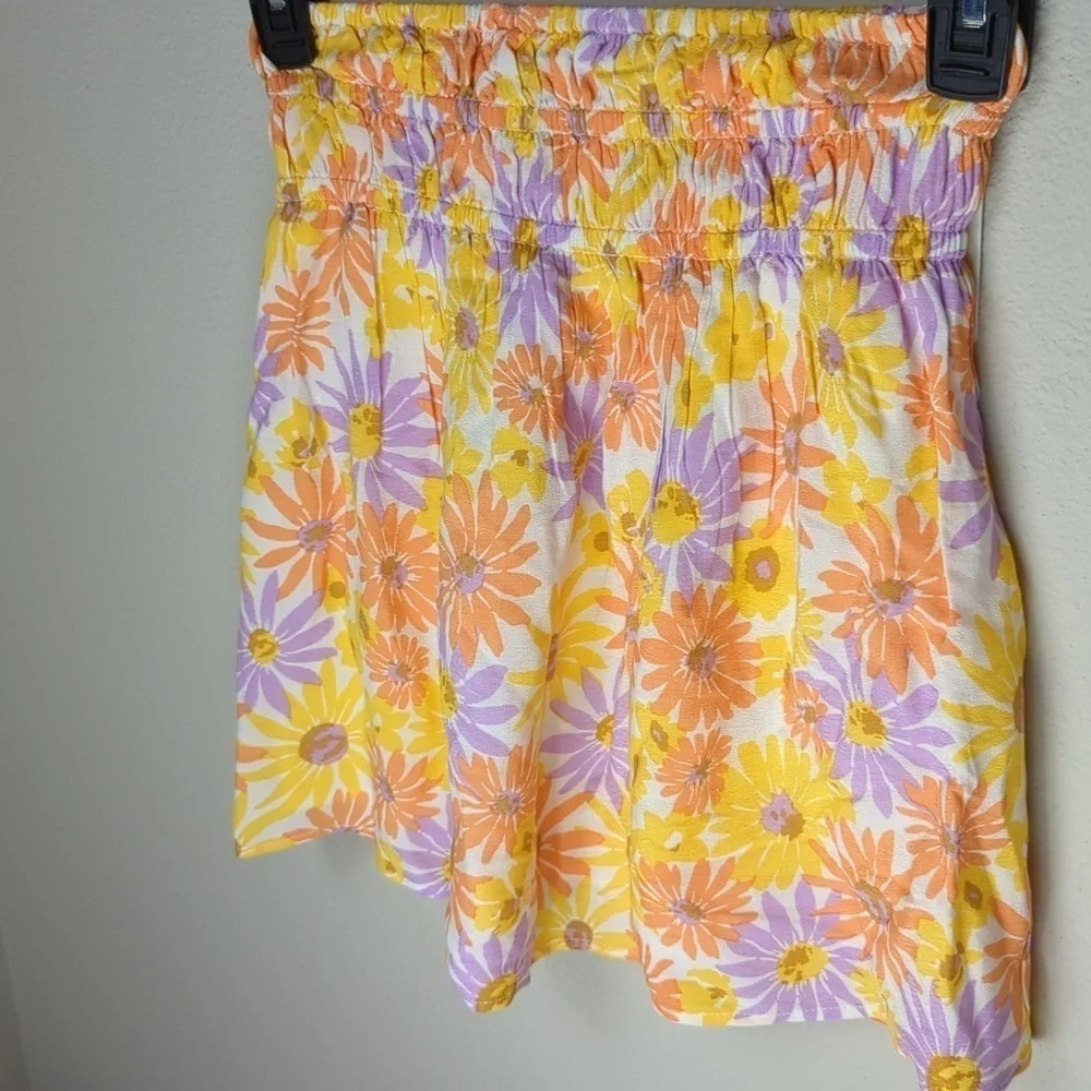LSpace Oppsie Daisy Skirt Women's XS Floral Orange Golden 2